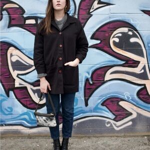 Black Button-Up Chore Coat